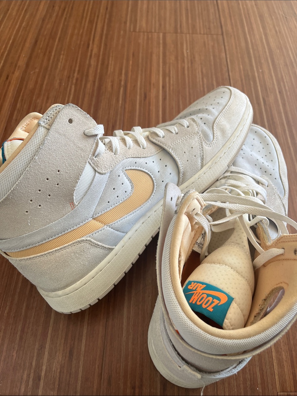 Nike High-Top Sneakers in Cream & Peach